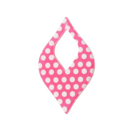 *DB-1106-0534-04 - Pendentif Resine Losange Anneau 30X49MM Fuchsia Points Blancs 10pcs *DB-1106-0534-04,Pendentifs,Résine,Pendentif,Resin,30X49MM,Losange,Anneau,Rose,Fuchsia,White Dots,Chine,Dollar Bead,10pcs,montreal, quebec, canada, beads, wholesale