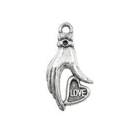 *DB-1106-9130 - Pendentif de Plastique Cœur dans la Main 16X31MM Argent Antique 1 Boîte (App. 55pcs) *DB-1106-9130,Pendentifs,Plastique,Pendentif,Plastique,Plastique,16X31MM,Heart in Hand,Argent,Antique,Chine,Dollar Bead,1 Boîte,(App. 55pcs),montreal, quebec, canada, beads, wholesale
