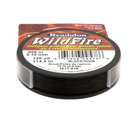 161T-010 - Beadalon Fils Wildfire Nylon 0.006'' Noir Rouleau de 125 Verges É-U 161T-010,Fils,À tisser,Nylon,Wildfire,Fils,0.006'',Noir,Rouleau de 125 Verges,É-U,Beadalon,Nylon,montreal, quebec, canada, beads, wholesale