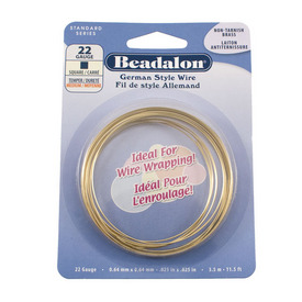 180N-222 - Beadalon Brass Wire Square 22 Gauge Brass 3.5m USA 180N-222,Beadalon,Brass,Wire,Square,22 Gauge,Brass,3.5m,USA,Beadalon,Non-Tarnish Wire,montreal, quebec, canada, beads, wholesale