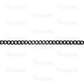 2601-1122-BN - Chaîne Gourmette Acier Inoxydable 304 Plat Noir Rouleau de 5m 2601-1122-BN,Chaînes,Recherche par styles,Stainless Steel 304,Gourmette,Chaîne,Plat,3.5MM,Noir,Rouleau de 5m,Chine,montreal, quebec, canada, beads, wholesale