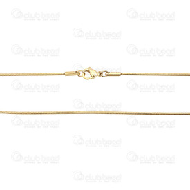 2601-1209-18-GL - Chaîne Serpent Acier Inoxydable 304 Collier 18'' 1.2mm Or 2601-1209-18-GL,Chaînes,Recherche par styles,Serpent,Stainless Steel 304,Serpent,Chaîne,Collier,18'',1.2mm,Or,1pc,Chine,montreal, quebec, canada, beads, wholesale