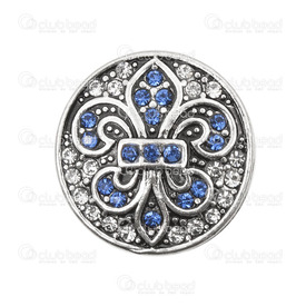 4005-0102-016 - Snap! Bouton à Pression Interchangeable de Métal Rond Fleur de Lys 19mm Bleu Nickel 1pc Hors Politique de Prix 4005-0102-016,Snap!,Accessoires,Interchangeable Fastener,Métal,Métal,19MM,Rond,Rond,French Lily,Bleu,Bleu,Nickel,Chine,Snap!,montreal, quebec, canada, beads, wholesale